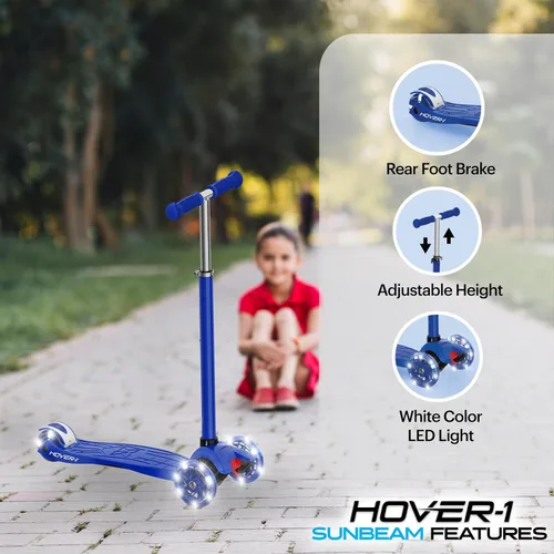 Miniatura 3 de Hover-1 Sunbeam Kick Scooter with Multicolor Wheel Lights, 4.5” Front Wheels, Rear Foot Brake, and 110 Pound Weight Capacity