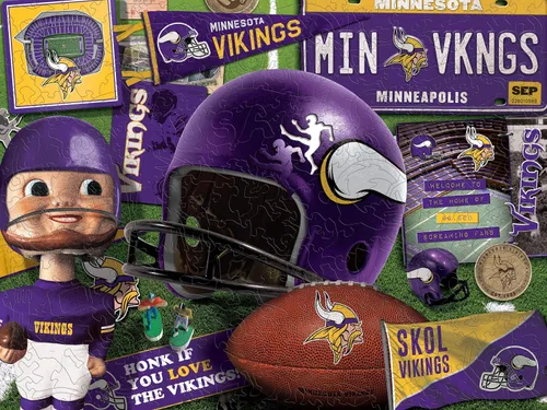 Miniatura 10 de YouTheFan Rompecabezas de madera de la serie Retro de la NFL, 17.75 x 13.25 pulgadas, 333 piezas