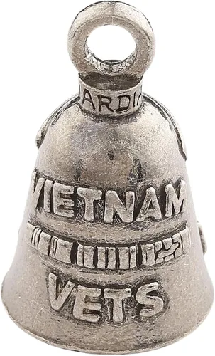 Miniatura 20 de Guardian Bell Campana patriótica de buena suerte con llavero y bolsa de regalo de terciopelo negro Campana de motocicleta Peltre sin plomo