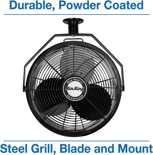 Miniatura 7 de Air King 9718 Ventilador de montaje en techo de grado industrial de 18 pulgadas, color negro