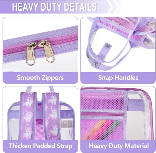 Miniatura 4 de Mochila transparente, mochila escolar transparente resistente VASCHY, L, Mochilas Daypack