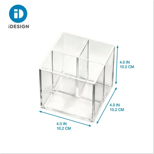 Miniatura 4 de iDesign The Sarah Tanno Collection - Cubo organizador de cosméticos, 4 x 4 x 4.25 pulgadas, transparente