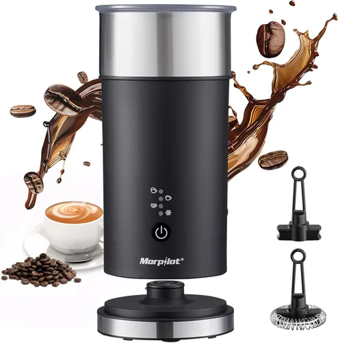 Espumador de leche eléctrico y vaporizador, 8.12 oz/8.1 fl oz, vaporizador de leche 4 en 1 para capuchino con leche, puede espumar leche caliente y