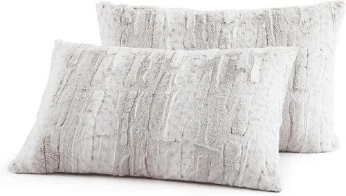 Miniatura 9 de Peri Home Leopard Bedding - Juego de edredón y funda de 3 piezas de piel sintética, súper suave y acogedor, leopardo de nieve marfil