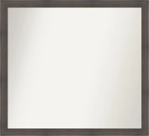 Miniatura 33 de Amanti Art Espejo de pared personalizado no biselado (24 x 27 pulgadas), marco estrecho de nogal chipre - varios tamaños personalizados - Espejo