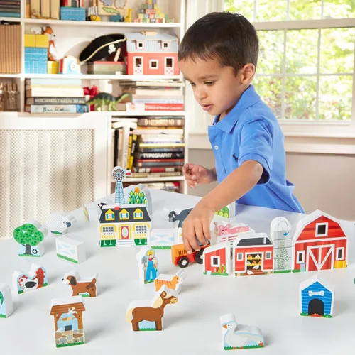 Miniatura 2 de Melissa & Doug Juego de granja y tractor de madera (33 piezas)