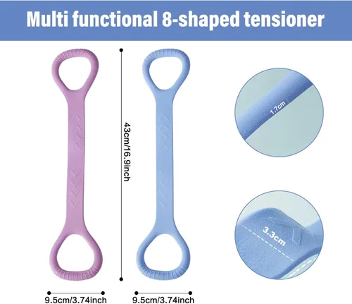 Miniatura 2 de Figura 8 Banda de resistencia para fitness, brazo y espalda, hombro, cuerda elástica, banda de fitness, pie, pierna, estirador de manos, ejercitador