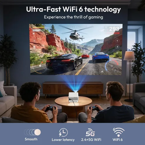 Miniatura 6 de Proyector con WiFi y Bluetooth compatible con proyector inteligente portátil 4K 1080P, XGODY Gimbal A1 enfoque automático, corrección trapezoidal