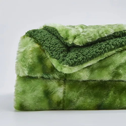 Miniatura 3 de NEWCOSPLAY - Manta de pelo sintético supersuave para sofá, manta de franela verde sherpa, afelpada y cálida para sofá cama