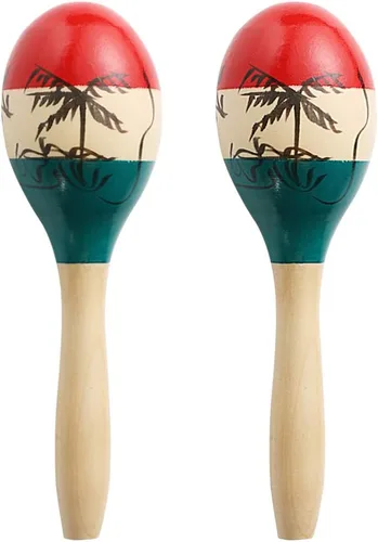 Miniatura 6 de Maracas - Batidoras de madera de colores grandes, sonajeros, percusión de mano de arena del martillo, gran instrumento musical con ritmo de salsa
