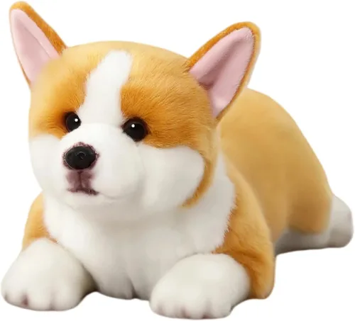 Miniatura 7 de CU-MATE Akita - Juguete de peluche para perro, realista y realista, suave, hecho a mano, para mentir, regalo para niños y niñas