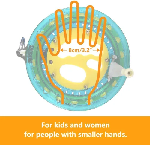Miniatura 5 de Bobinadora de carrete de cuerda de cometa de 7 pulgadas de diámetro con línea de 600 pies (60 libras) para niños, adolescentes y mujeres Azul
