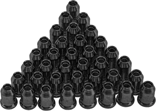 36 casquillos de metal para guitarra Yootones a través del cuerpo, virolas de montaje de cuerdas compatibles con repuesto de guitarra (negro)