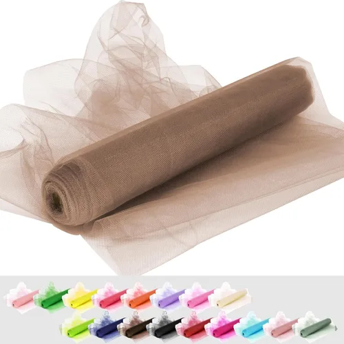Miniatura 23 de Rollos de tela de tul, 54 pulgadas por 10 yardas (30 pies), cinta de tul para decoración de fiestas de boda, rollo de tela transparente en bobina