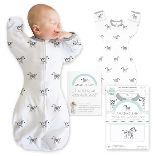 Miniatura 17 de Amazing Baby Saco de Transición para Envolver, Brazos Arriba con Mangas de Media Longitud y Puños tipo Mitones, Envolvente para Transición de Recién