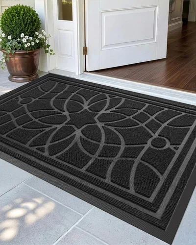 Miniatura 24 de DEXI - Felpudo para puerta exterior, alfombra de entrada de perfil bajo y resistente antideslizante para el recibidor, alfombras de bienvenida que