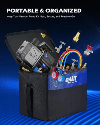 Miniatura 9 de Orion Motor Tech A2L Bomba de vacío y juego de medidores para aire acondicionado, para sistemas R1234yf R32 R134a R410A con bomba de vacío a prueba