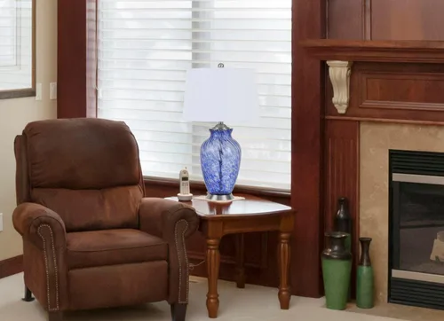 Miniatura 3 de Lámpara de mesa de cristal azul cielo Ashland de 28 pulgadas de altura