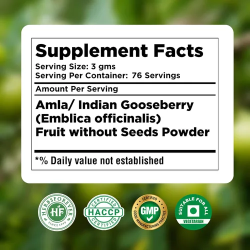 Miniatura 4 de Herbsforever Amla Powder Phyllanthus Emblica Rico en vitamina C y antioxidantes naturales Apoya la inmunidad y la digestión saludables