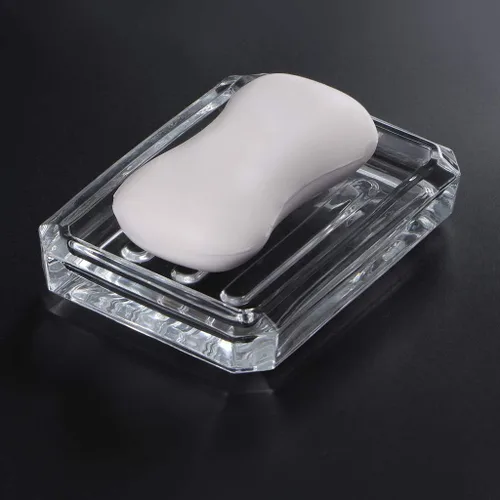 Miniatura 5 de MDLUU Paquete de 2 jaboneras de vidrio, bandeja decorativa para guardar jabón para ducha, bañera, fregadero de baño, fregadero de cocina (cuadrado)