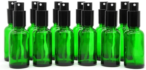 Miniatura 32 de YIZHAO Botellas de vidrio ámbar de 1 oz, con pequeño aerosol de niebla fina, tapa de metal, recargable para aceite esencial, viajes, limpieza