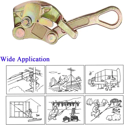 Miniatura 5 de Wogoboo Agarre de Cable de Alambre, Herramienta de Tirón de Cable de Acero para Cuerda de Alambre, Capacidad de tracción de 1000 kg (1 Tonelada)