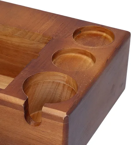 Miniatura 9 de Soporte de café con caja de café, soporte de madera para café, soporte antideslizante para distribuidor de mango de café, contenedor