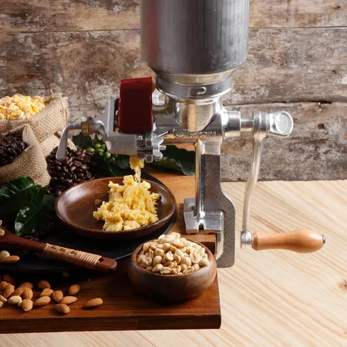 Miniatura 2 de Victoria Molino manual de grano de hierro fundido con tolva alta, molino de maíz premium y molinillo de granos, fabricado en Colombia