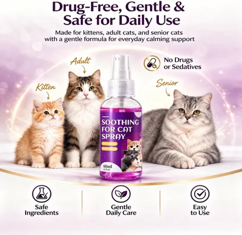 Miniatura 8 de Spray calmante para gatos, 15% F3 Spray de feromonas para gatos para ayudar a calmar durante el viaje y el estrés y reducir la pulverización
