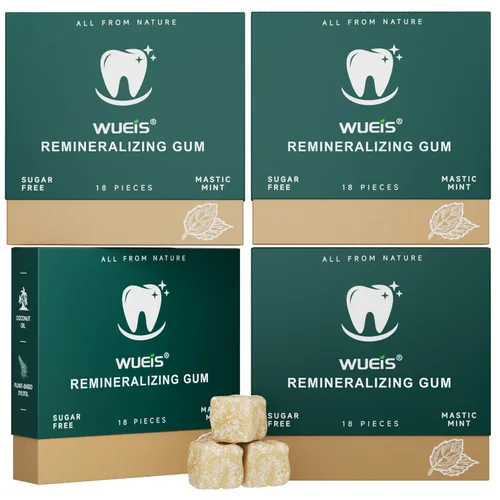 Miniatura 13 de Goma de mascar remineralizante con nano hidroxiapatita 2026 – Chicle de xilitol sin aspartamo con carbón activado con aceite de coco, apoya la salud