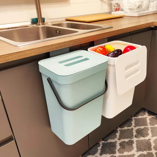 stonespace Contenedor de compostaje para cocina, contenedor de compost para debajo del fregadero, sellado en interiores, cubo de compostaje de 3.2