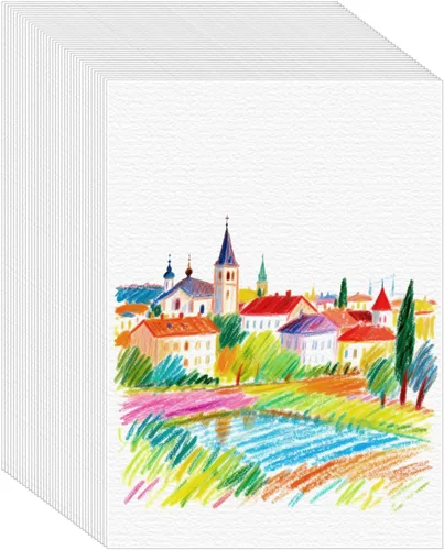 Miniatura 12 de Fyess 120 piezas de papel de acuarela 100% trapo de algodón blanco 140 libras papel pesado para acuarela tarjetas papel prensado en frío papel