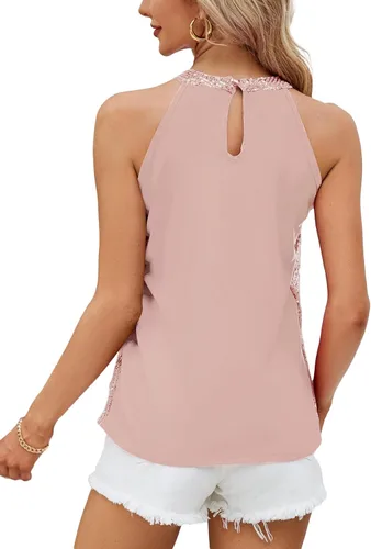Miniatura 2 de Vrtige Blusa sin mangas plisada con lentejuelas brillantes para mujer