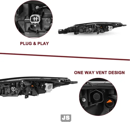 Miniatura 5 de JSBOYAT Repuesto superior de faros delanteros DRL para Nissan Rogue S, SL, SV 2021 2022 2023, estilo OE para el lado del conductor y del pasajero