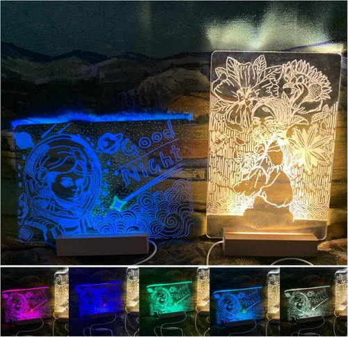 Miniatura 9 de Lumi Board - 2 juegos de tablero de dibujo LED, tablero de borrado en seco de 11.8 x 7.87 pulgadas (grueso x 1 delgado x1) tablero de dibujo
