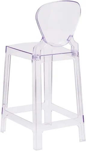 Miniatura 4 de Home Square Taburete fantasma de 25" en cristal transparente - Juego de 2