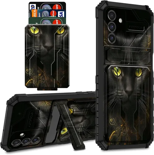 Miniatura 48 de Funda tipo cartera para Samsung Galaxy S22 Ultra con soporte para tarjeta de crédito y soporte de doble capa de policarbonato duro de PC suave TPU a