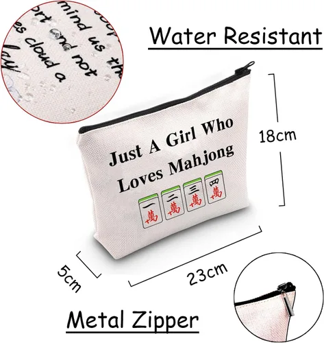 Miniatura 2 de JXGZSO Lucky Mahjong Tiles Bag - Just A Lady Who Loves Mahjong Bolsa de almacenamiento para juegos de mesa