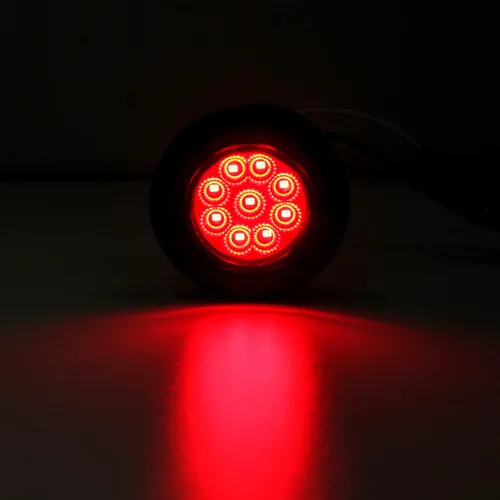 Miniatura 3 de Konrali 10 Piezas Luces Marcadoras LED Redondas Rojas de 2 Pulgadas 9 LED con Reflectores, Luces Marcadoras Laterales de Separación LED Rojo
