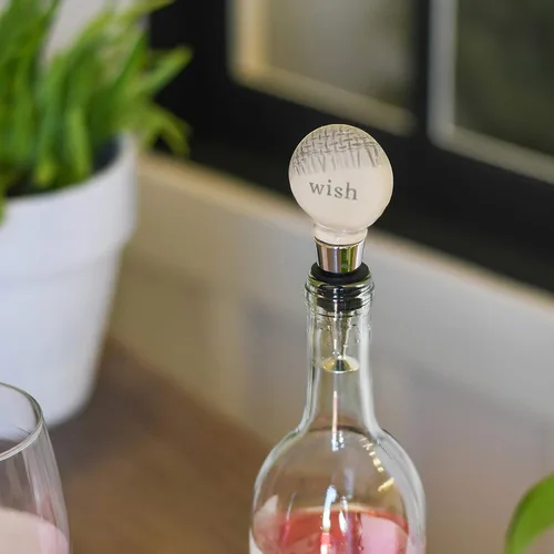 Miniatura 4 de Wish - Tapón para botella de vino de acero inoxidable y gres gris acolchado 4 x 2