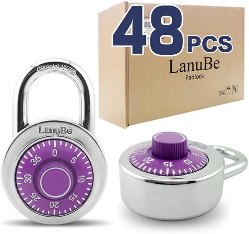 Miniatura 12 de LanuBe Candado combinado, 2 pulgadas de ancho, placa de esfera negra de 3 pulgadas de altura, 3 dígitos únicos, paquete de 1 código para casillero