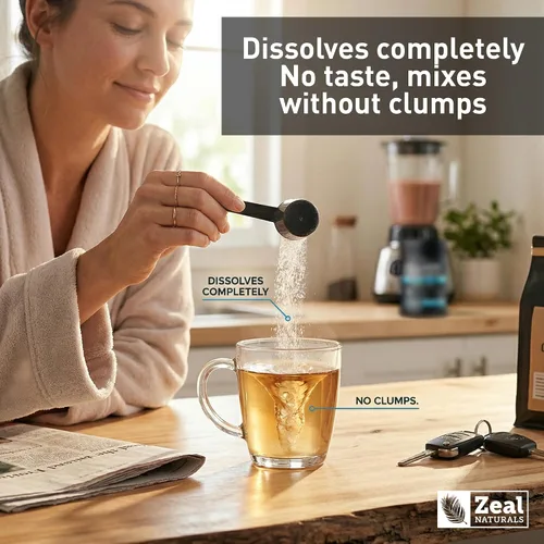 Miniatura 5 de Zeal Naturals Péptidos de colágeno hidrolizados en polvo, 0.35 onzas de proteína, colágeno alimentado con pasto para mujeres y hombres, aminoácidos