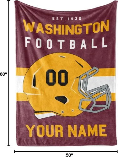 Miniatura 193 de Manta personalizada para fanáticos del fútbol americano – Se envía al día siguiente – Hecha en Estados Unidos – Manta de vellón personalizada