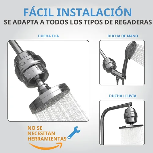 Miniatura 7 de WeAQUA Filtros de Ducha de Servicio Pesado Familiar Paquete de 2 – 99% de Eliminación para Agua Dura, Cloro, Fluoruro, Metales Pesados, Micro-vida