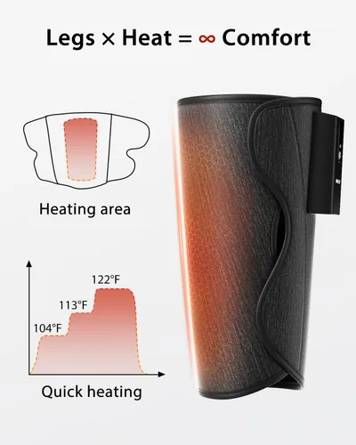 Miniatura 4 de CINCOM - Masajeador de piernas con calor y compresión de aire, masajeador de pantorrillas inalámbrico para circulación y alivio del dolor