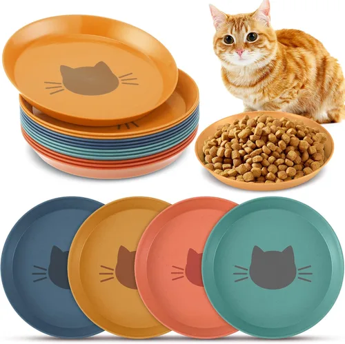 Miniatura 8 de Gerrii Tazón redondo de 12 piezas para aliviar la fatiga de la barba, plato de comida para gatos poco profundo de 6 pulgadas, cuencos de Vintage