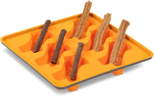 Miniatura 9 de Messy Mutts Molde de silicona enmarcado para paletas Bandeja de 10 x 10 pulgadas 6 golosinas fáciles de llenar por bandeja Líneas de llenado