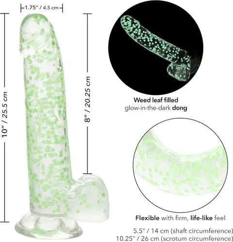 Miniatura 2 de CalExotics Naughty Bits I Leaf Dick Dick - Consolador de hojas de hierba que brilla en la oscuridad - SE-4410-64-3