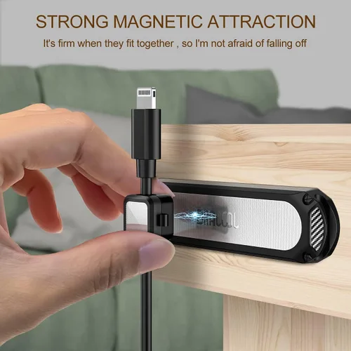 Miniatura 3 de Dracool Soporte magnético para cables, 6 ranuras, organizador de cables, organizador de cables, organizador de cables debajo del escritorio