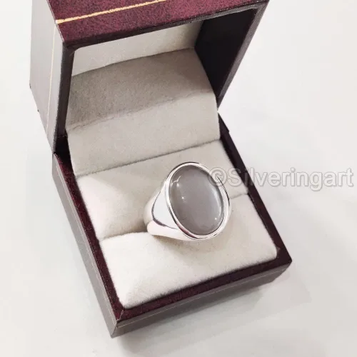 Miniatura 5 de Grey Moonstone Ring, Silver Jewelry, 925 Silver Ring, Anniversary Gift, Natural Grey Moonstone, June Birthstone Ring, Heavy Mens Ring, Spiritual